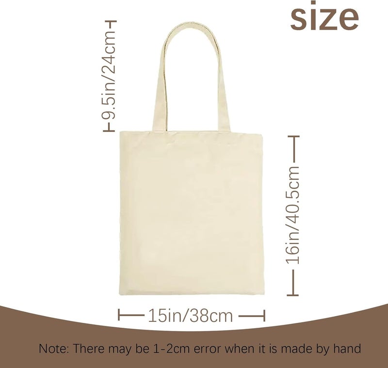 ORJ 6 PCS 15 x 16 Inch Blank Canvas Tote Bags for sublimation, DIY customization blank polyester tote bags - Image 4
